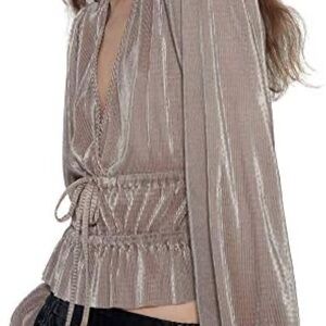 Zara Pleated stretch top beige